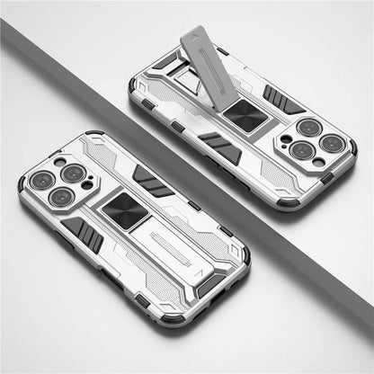 For iPhone 16 Pro Case PC + TPU Shockproof Phone Cover with Kickstand