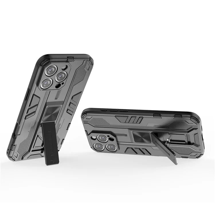 For iPhone 16 Pro Max Case PC + TPU Shockproof Phone Cover with Kickstand