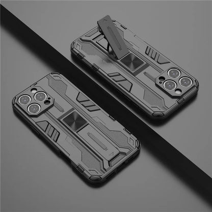 For iPhone 16 Pro Max Case PC + TPU Shockproof Phone Cover with Kickstand