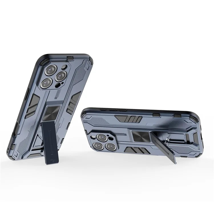 For iPhone 16 Pro Max Case PC + TPU Shockproof Phone Cover with Kickstand