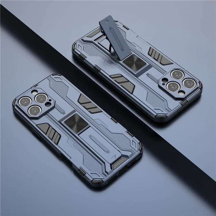 For iPhone 16 Pro Max Case PC + TPU Shockproof Phone Cover with Kickstand