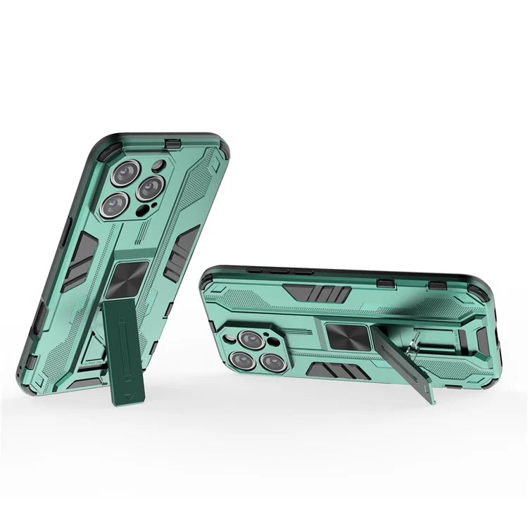 For iPhone 16 Pro Max Case PC + TPU Shockproof Phone Cover with Kickstand