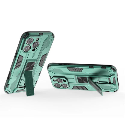 For iPhone 16 Pro Max Case PC + TPU Shockproof Phone Cover with Kickstand