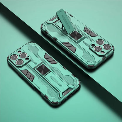 For iPhone 16 Pro Max Case PC + TPU Shockproof Phone Cover with Kickstand