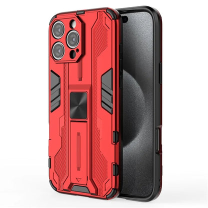 For iPhone 16 Pro Max Case PC + TPU Shockproof Phone Cover with Kickstand