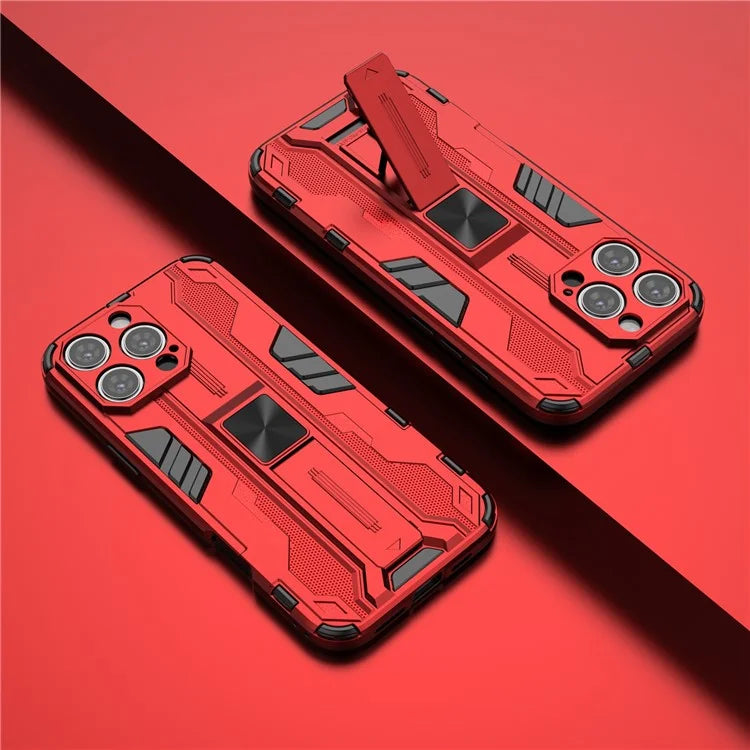 For iPhone 16 Pro Max Case PC + TPU Shockproof Phone Cover with Kickstand