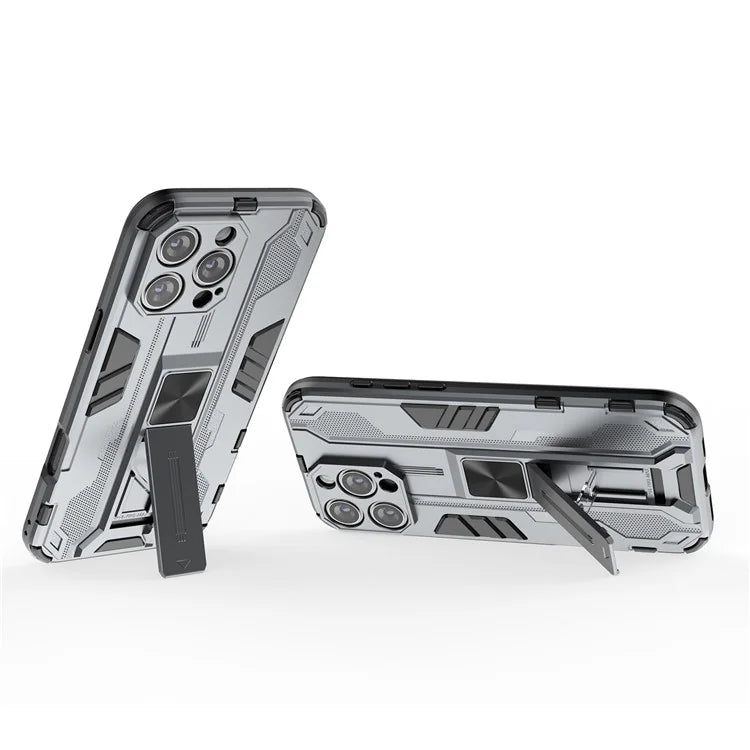 For iPhone 16 Pro Max Case PC + TPU Shockproof Phone Cover with Kickstand