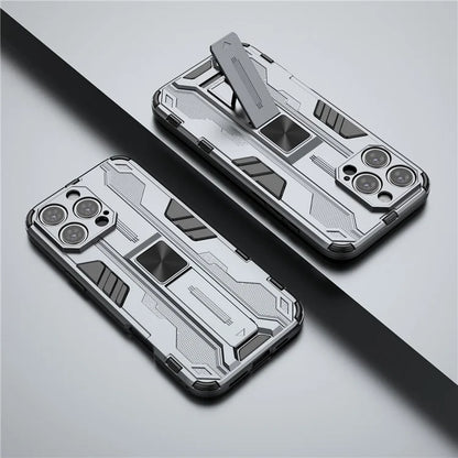 For iPhone 16 Pro Max Case PC + TPU Shockproof Phone Cover with Kickstand