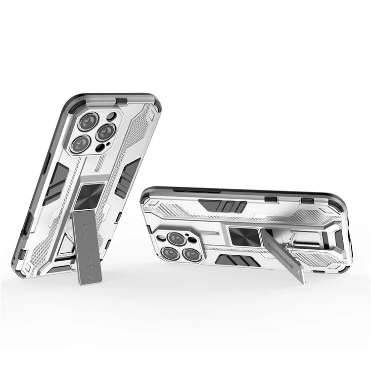 For iPhone 16 Pro Max Case PC + TPU Shockproof Phone Cover with Kickstand