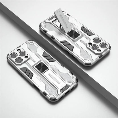 For iPhone 16 Pro Max Case PC + TPU Shockproof Phone Cover with Kickstand