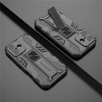 For iPhone 16 Case PC + TPU Shockproof Phone Cover with Kickstand