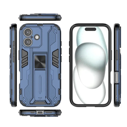 For iPhone 16 Case PC + TPU Shockproof Phone Cover with Kickstand