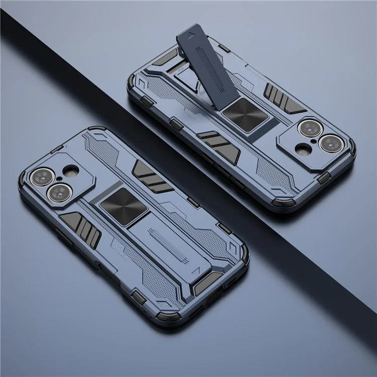 For iPhone 16 Case PC + TPU Shockproof Phone Cover with Kickstand