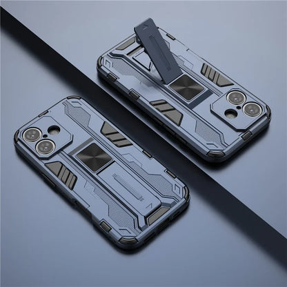 For iPhone 16 Case PC + TPU Shockproof Phone Cover with Kickstand