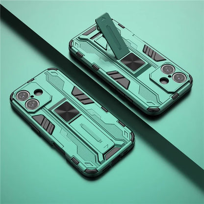 For iPhone 16 Case PC + TPU Shockproof Phone Cover with Kickstand