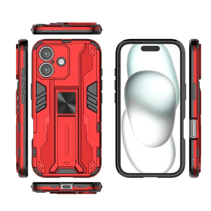 For iPhone 16 Case PC + TPU Shockproof Phone Cover with Kickstand