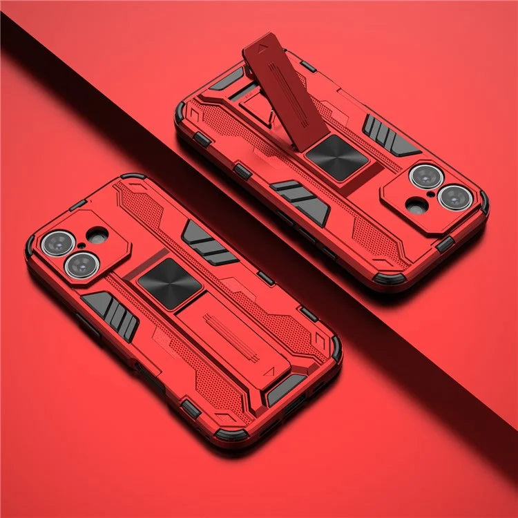For iPhone 16 Case PC + TPU Shockproof Phone Cover with Kickstand
