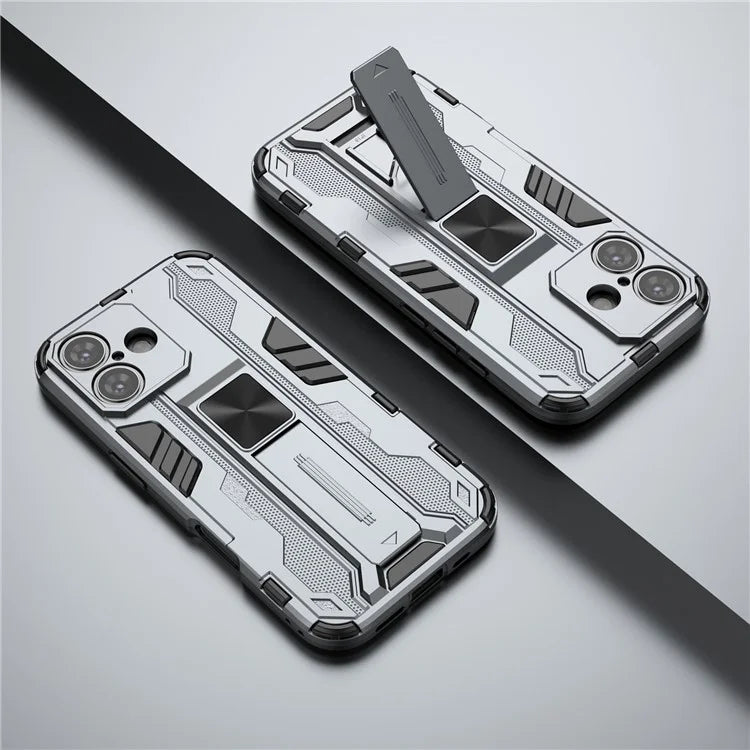 For iPhone 16 Case PC + TPU Shockproof Phone Cover with Kickstand