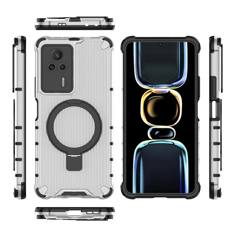 For Xiaomi Redmi K60E 5G Case with Kickstand PC+TPU Phone Cover Compatible with MagSafe
