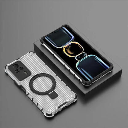 For Xiaomi Redmi K60E 5G Case with Kickstand PC+TPU Phone Cover Compatible with MagSafe