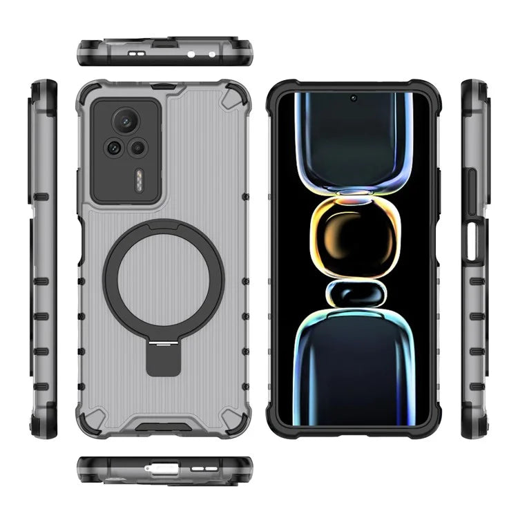 For Xiaomi Redmi K60E 5G Case with Kickstand PC+TPU Phone Cover Compatible with MagSafe