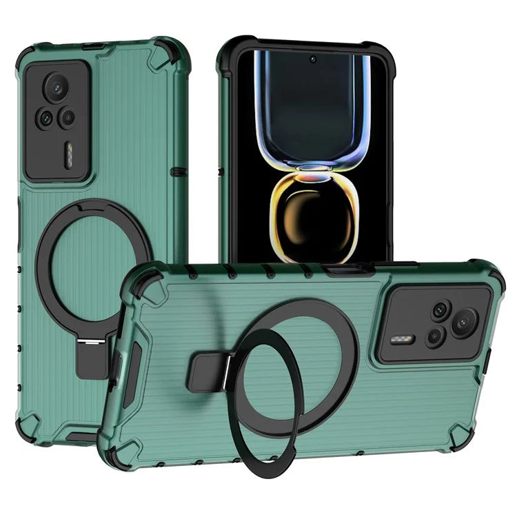 For Xiaomi Redmi K60E 5G Case with Kickstand PC+TPU Phone Cover Compatible with MagSafe
