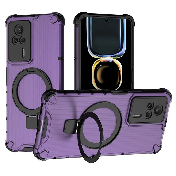 For Xiaomi Redmi K60E 5G Case with Kickstand PC+TPU Phone Cover Compatible with MagSafe