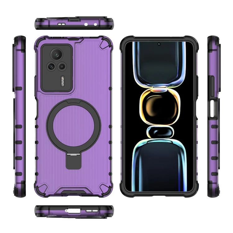 For Xiaomi Redmi K60E 5G Case with Kickstand PC+TPU Phone Cover Compatible with MagSafe