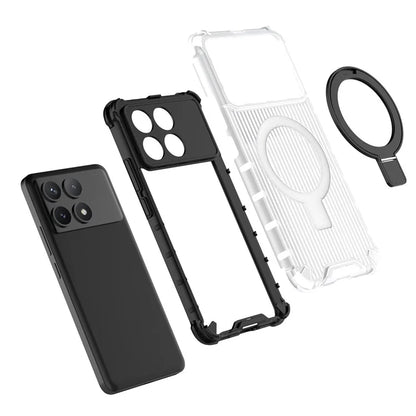Phone Case For Xiaomi Poco F6 Pro 5G  /  Redmi K70 5G  /  Redmi K70 Pro 5G with Kickstand PC+TPU Phone Cover Compatible with MagSafe