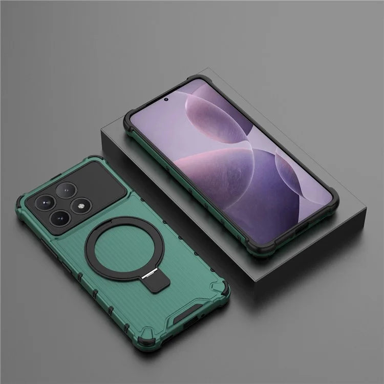 Phone Case For Xiaomi Poco F6 Pro 5G  /  Redmi K70 5G  /  Redmi K70 Pro 5G with Kickstand PC+TPU Phone Cover Compatible with MagSafe