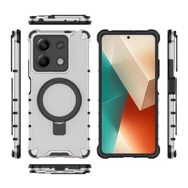 For Xiaomi Redmi Note 13 5G Case with Kickstand PC+TPU Phone Cover Compatible with MagSafe