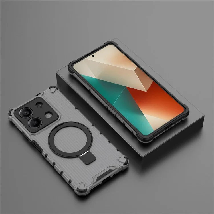 For Xiaomi Redmi Note 13 5G Case with Kickstand PC+TPU Phone Cover Compatible with MagSafe