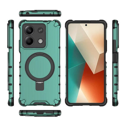 For Xiaomi Redmi Note 13 5G Case with Kickstand PC+TPU Phone Cover Compatible with MagSafe