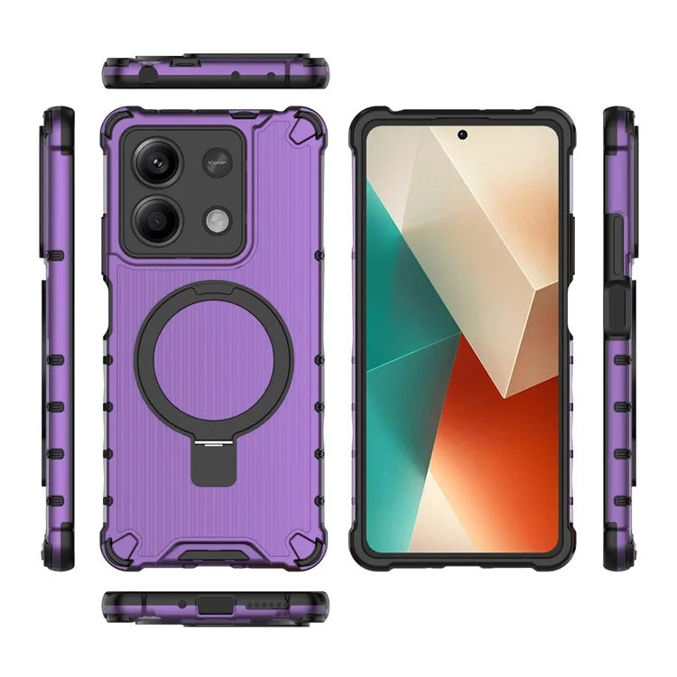 For Xiaomi Redmi Note 13 5G Case with Kickstand PC+TPU Phone Cover Compatible with MagSafe