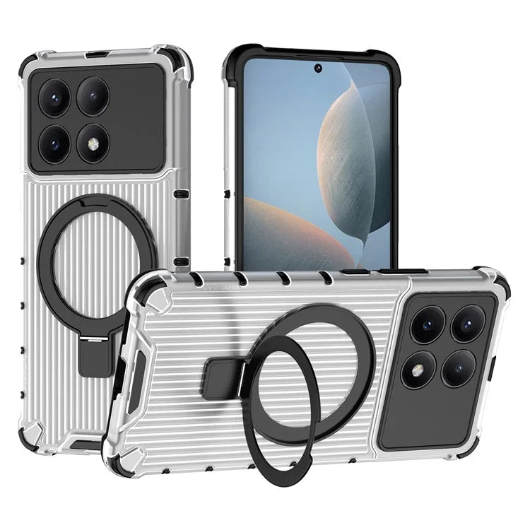 For Xiaomi Redmi K70E 5G  /  Poco X6 Pro 5G Case with Kickstand PC+TPU Phone Cover Compatible with MagSafe