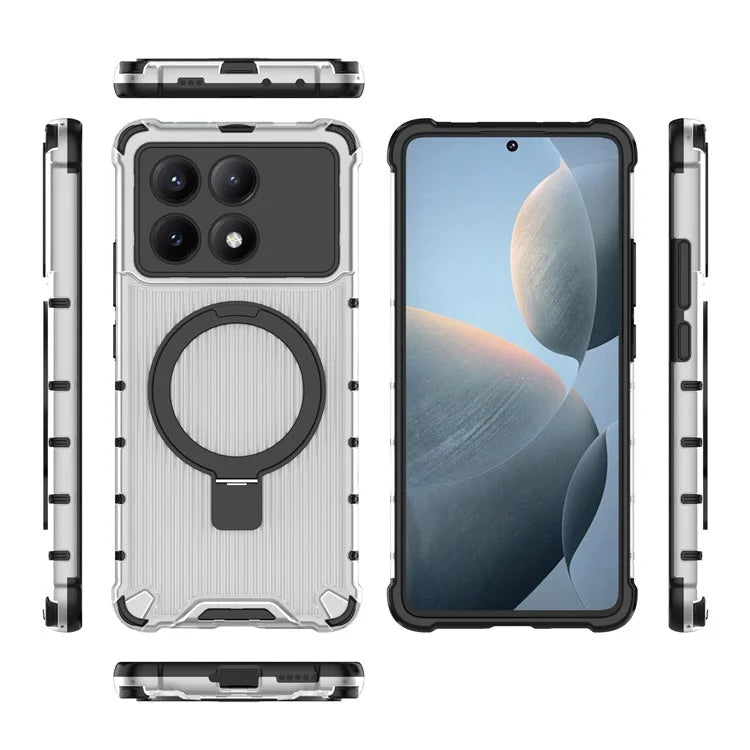 For Xiaomi Redmi K70E 5G  /  Poco X6 Pro 5G Case with Kickstand PC+TPU Phone Cover Compatible with MagSafe