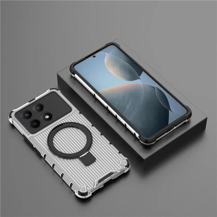 For Xiaomi Redmi K70E 5G  /  Poco X6 Pro 5G Case with Kickstand PC+TPU Phone Cover Compatible with MagSafe