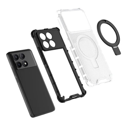 For Xiaomi Redmi K70E 5G  /  Poco X6 Pro 5G Case with Kickstand PC+TPU Phone Cover Compatible with MagSafe