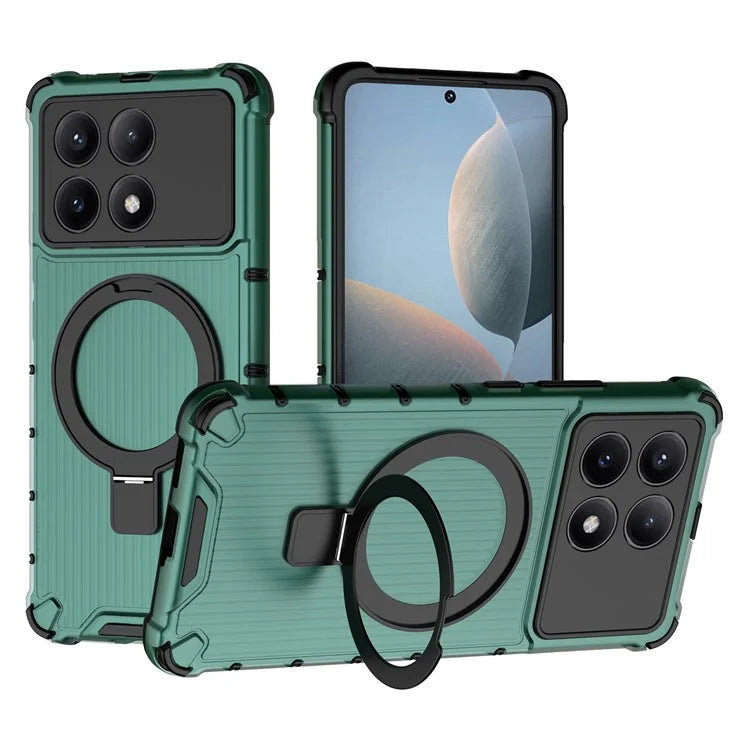For Xiaomi Redmi K70E 5G  /  Poco X6 Pro 5G Case with Kickstand PC+TPU Phone Cover Compatible with MagSafe
