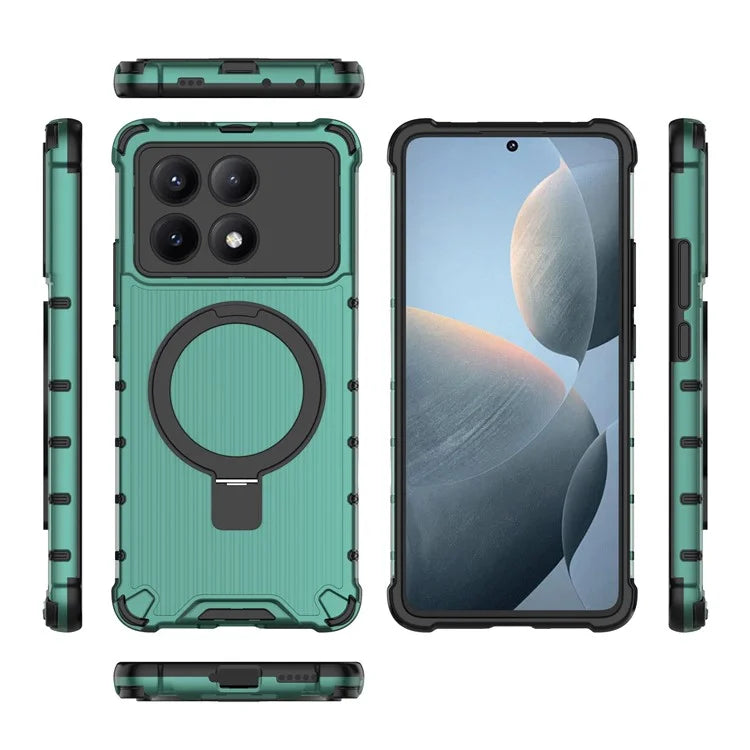 For Xiaomi Redmi K70E 5G  /  Poco X6 Pro 5G Case with Kickstand PC+TPU Phone Cover Compatible with MagSafe