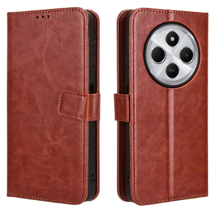 For Xiaomi Redmi 14C 4G Case Crazy Horse Texture PU Leather Phone Wallet Cover