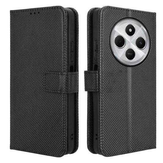 For Xiaomi Redmi 14C 4G Case PU Leather Diamond Texture Wallet Phone Cover