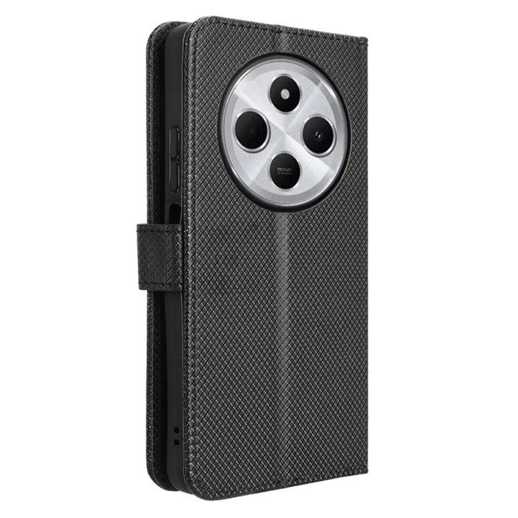 For Xiaomi Redmi 14C 4G Case PU Leather Diamond Texture Wallet Phone Cover