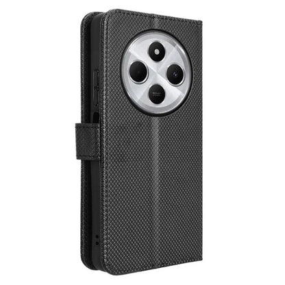 For Xiaomi Redmi 14C 4G Case PU Leather Diamond Texture Wallet Phone Cover