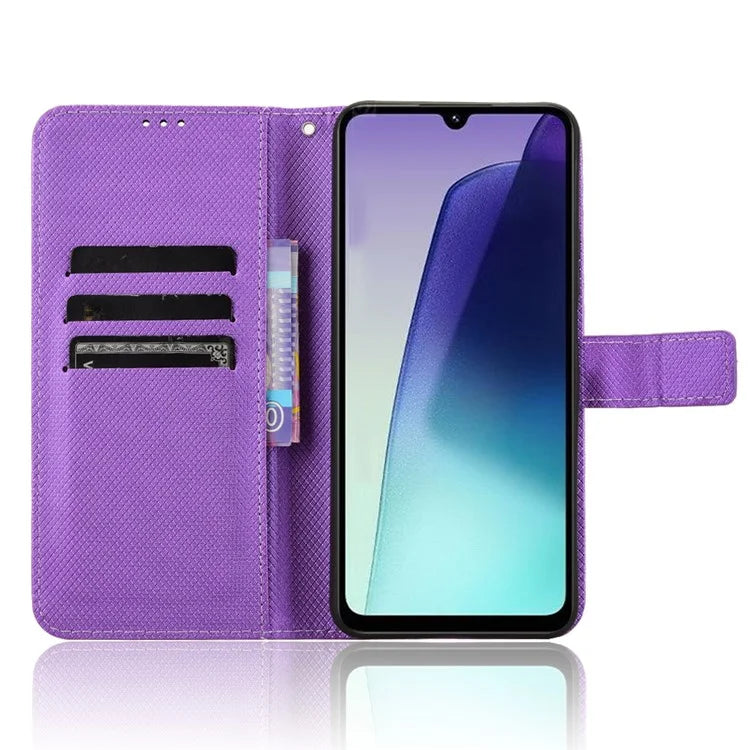 For Xiaomi Redmi 14C 4G Case PU Leather Diamond Texture Wallet Phone Cover