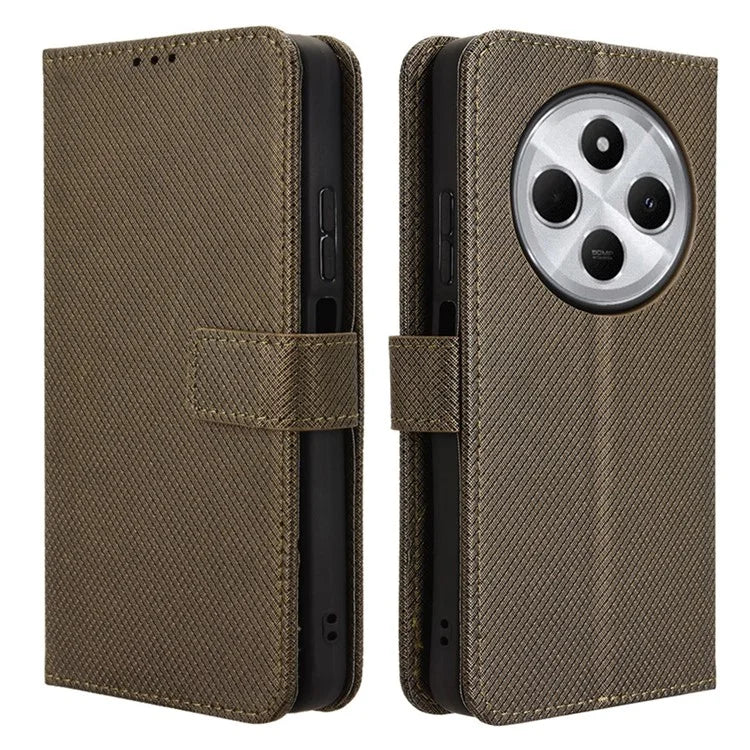 For Xiaomi Redmi 14C 4G Case PU Leather Diamond Texture Wallet Phone Cover