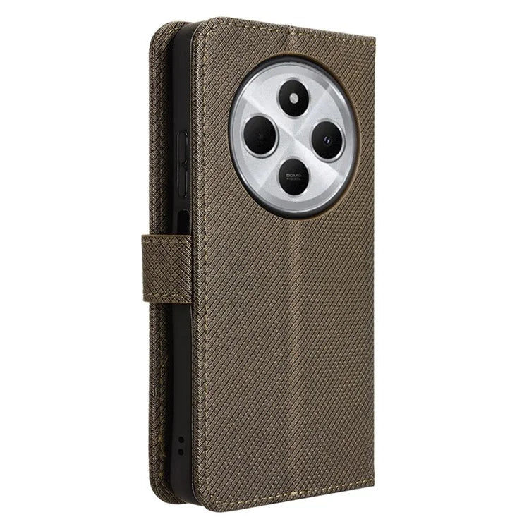 For Xiaomi Redmi 14C 4G Case PU Leather Diamond Texture Wallet Phone Cover