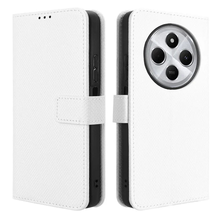 For Xiaomi Redmi 14C 4G Case PU Leather Diamond Texture Wallet Phone Cover