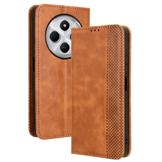For Xiaomi Redmi 14C 4G Leather Case Wallet Stand Retro Texture Phone Cover