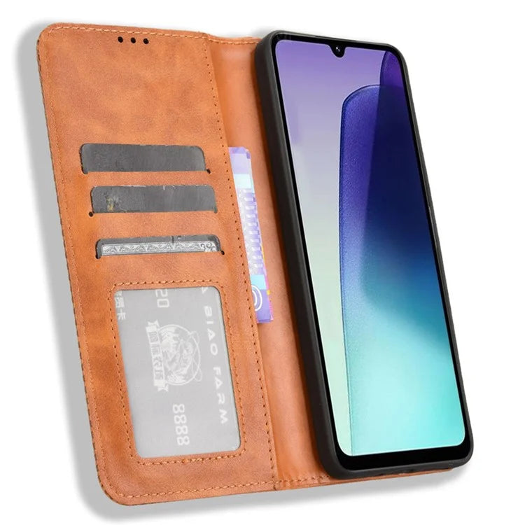 For Xiaomi Redmi 14C 4G Leather Case Wallet Stand Retro Texture Phone Cover